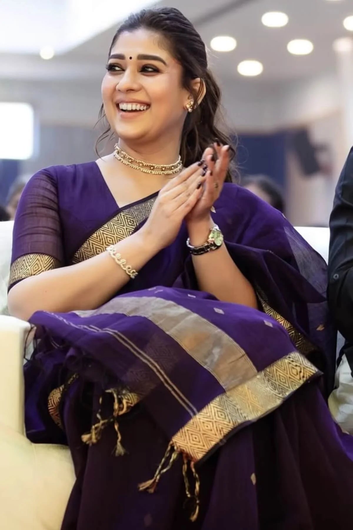 Bollywood Style Purple Cotton Silk Saree With Majestic Blouse Piece